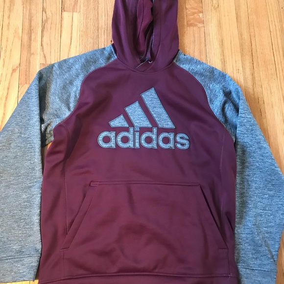 maroon adidas hoodie mens